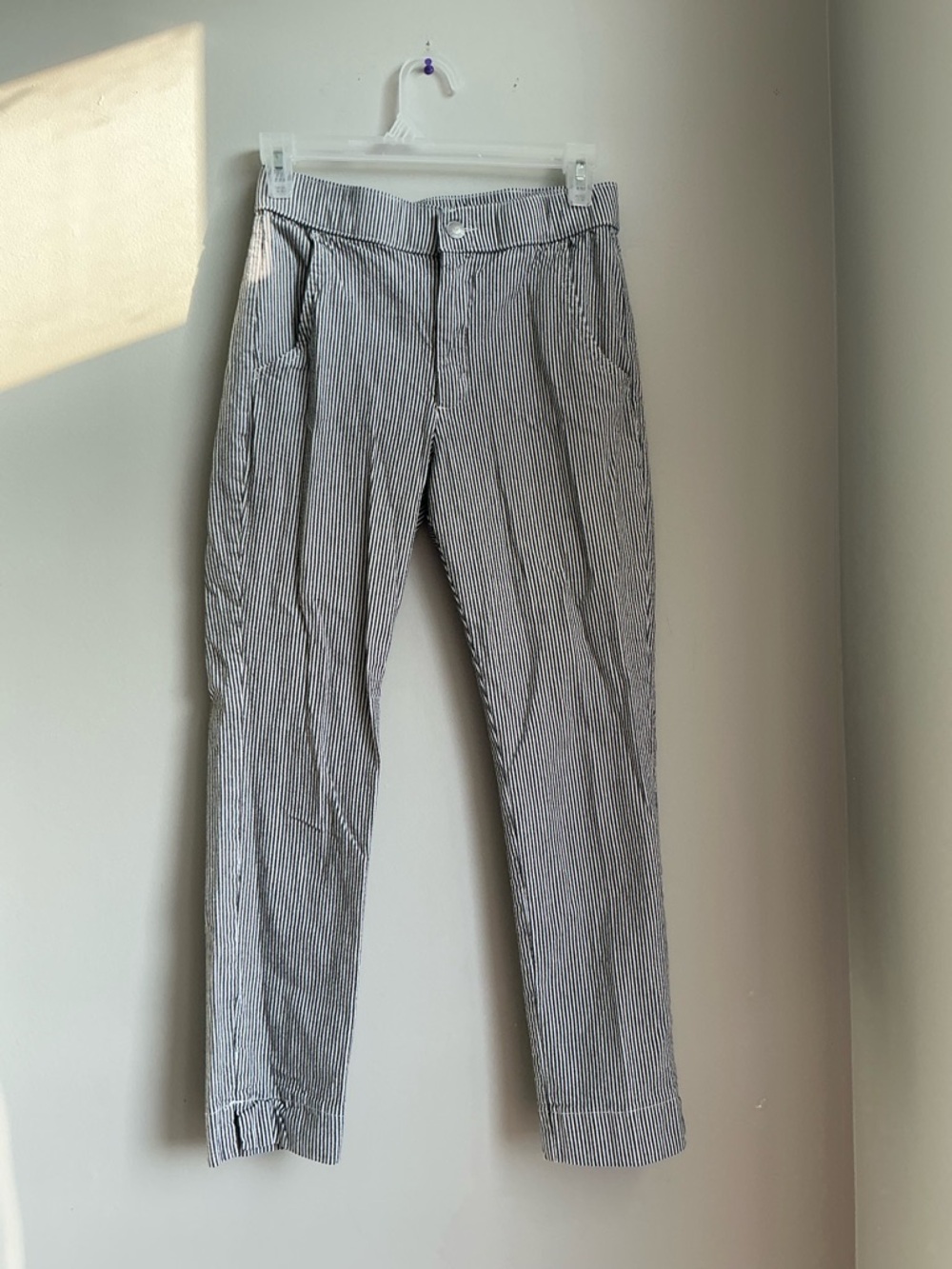 Hollister Striped Slim Ankle Pants Black White Preppy XS